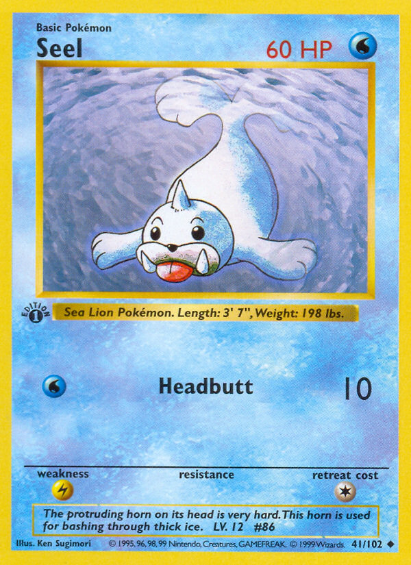 Seel (41/102) (Shadowless) [Base Set 1st Edition] | Rock City Comics