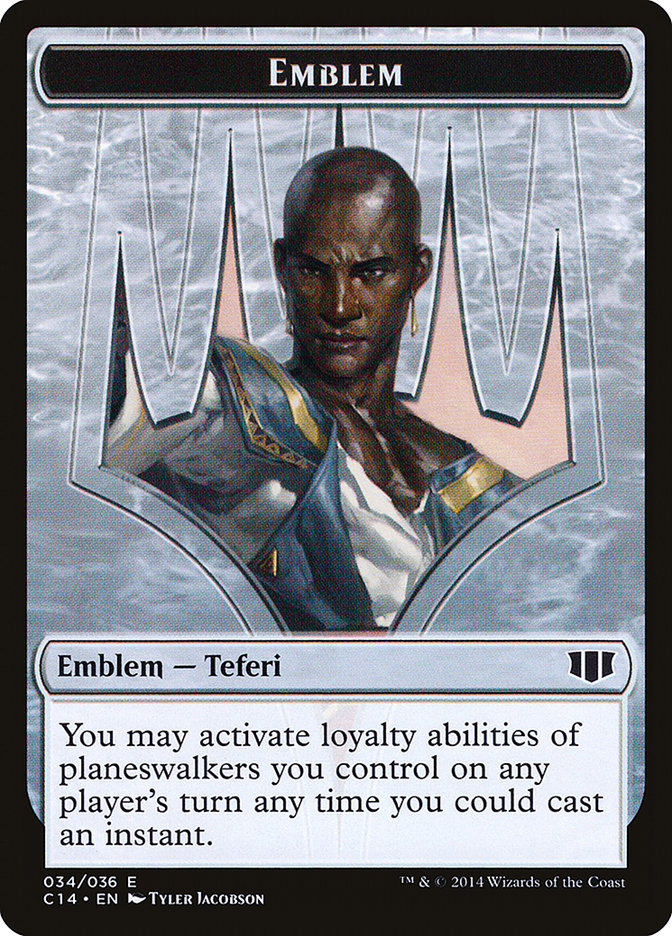 Teferi, Temporal Archmage Emblem // Zombie (011/036) Double-sided Token [Commander 2014 Tokens] | Rock City Comics