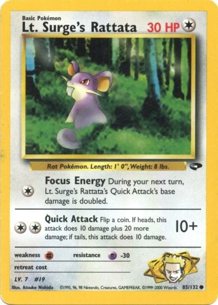 Lt. Surge's Rattata (85/132) [Gym Challenge Unlimited] | Rock City Comics