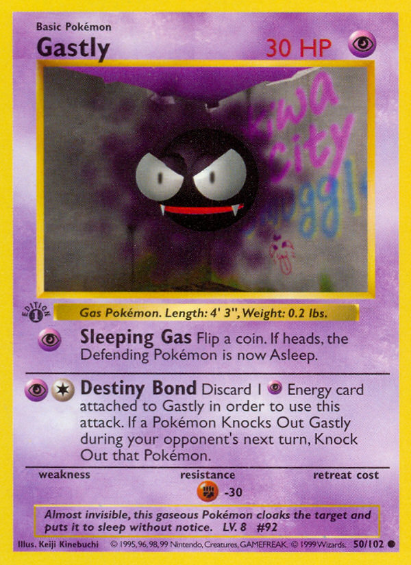 Gastly (50/102) (Shadowless) [Base Set 1st Edition] | Rock City Comics