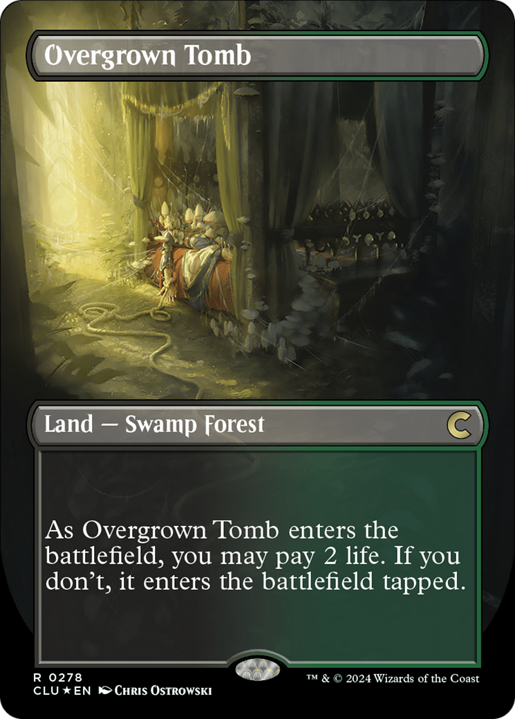 Overgrown Tomb (Borderless) [Ravnica: Clue Edition] | Rock City Comics