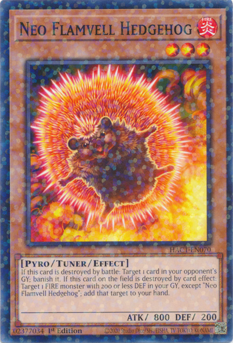 Neo Flamvell Hedgehog (Duel Terminal) [HAC1-EN070] Common | Rock City Comics