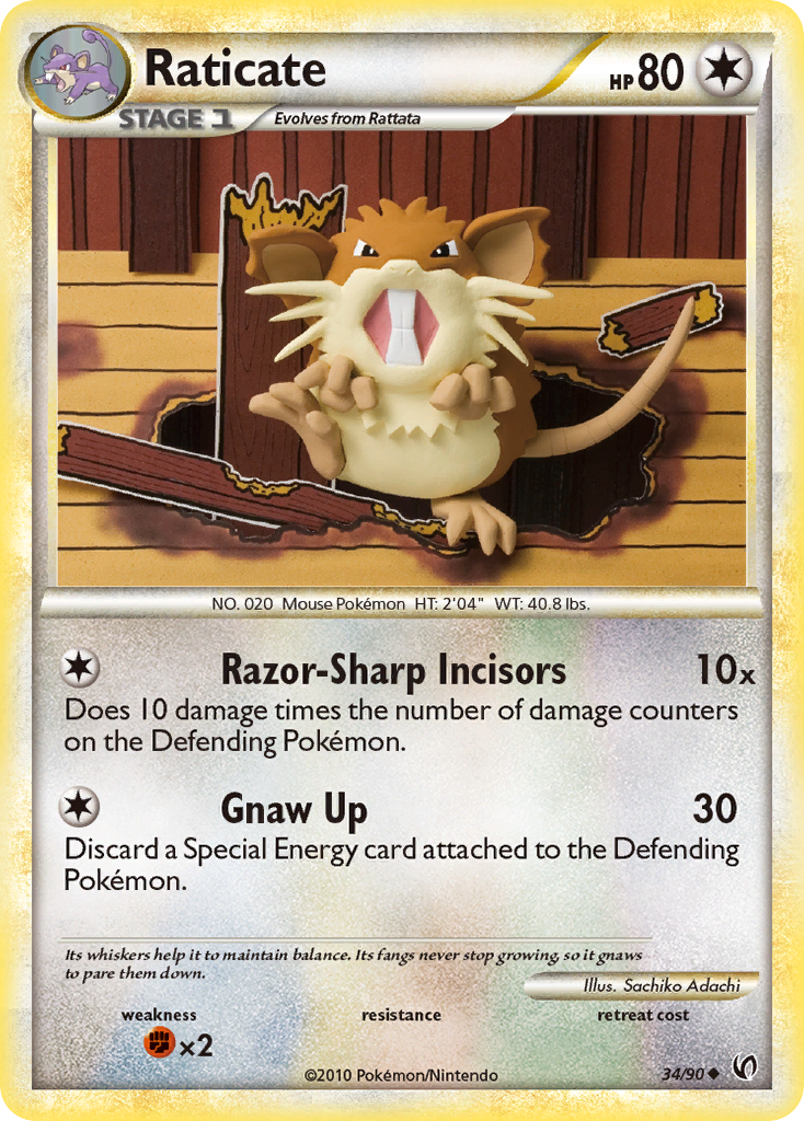 Raticate (34/90) [HeartGold & SoulSilver: Undaunted] | Rock City Comics