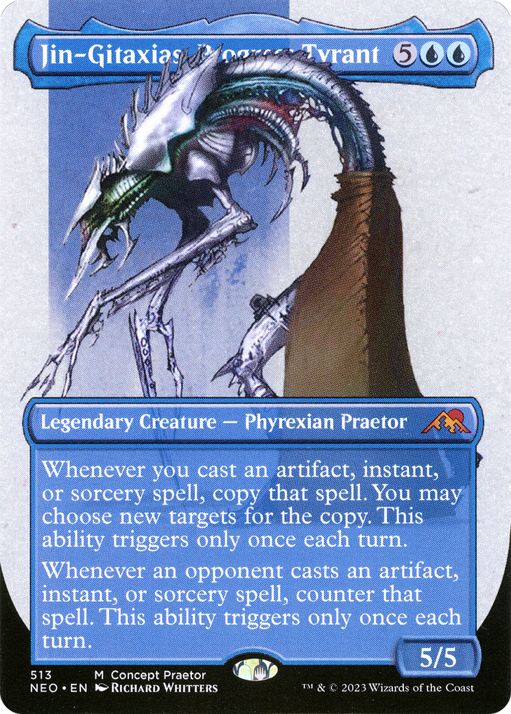 Jin-Gitaxias, Progress Tyrant (Borderless Concept Praetors) [Phyrexia: All Will Be One] | Rock City Comics