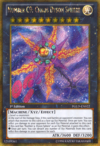 Number C9: Chaos Dyson Sphere [PGLD-EN022] Gold Secret Rare | Rock City Comics