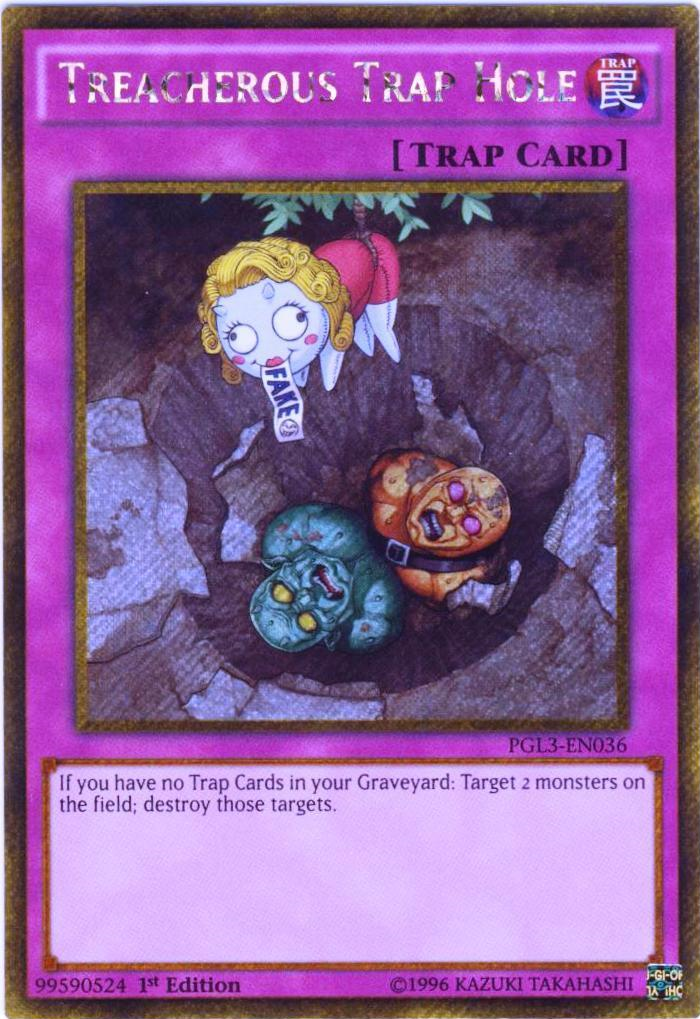 Treacherous Trap Hole [PGL3-EN036] Gold Secret Rare | Rock City Comics