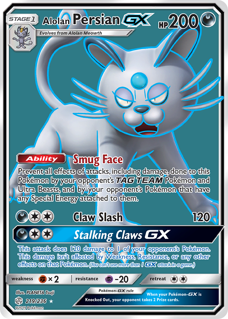 Alolan Persian GX (219/236) [Sun & Moon: Cosmic Eclipse] | Rock City Comics