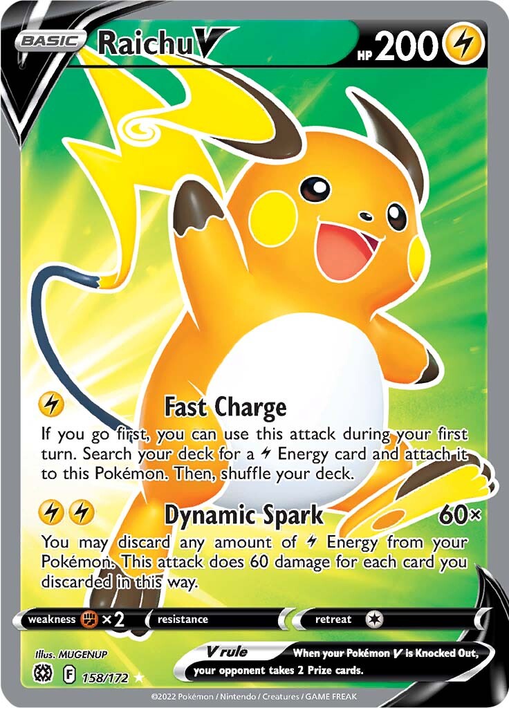 Raichu V (158/172) [Sword & Shield: Brilliant Stars] | Rock City Comics