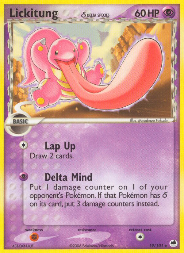 Lickitung (19/101) (Delta Species) [EX: Dragon Frontiers] | Rock City Comics