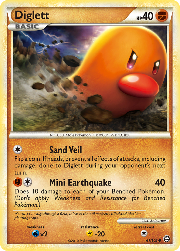 Diglett (61/102) [HeartGold & SoulSilver: Triumphant] | Rock City Comics