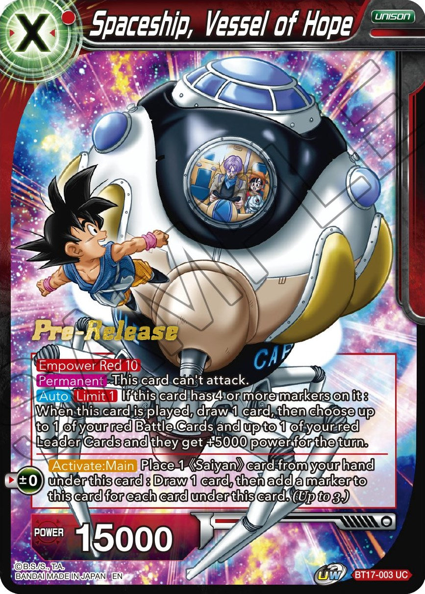 Spaceship, Vessel of Hope (BT17-003) [Ultimate Squad Prerelease Promos] | Rock City Comics