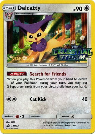 Delcatty (SM132) (Staff Prerelease Promo) [Sun & Moon: Black Star Promos] | Rock City Comics