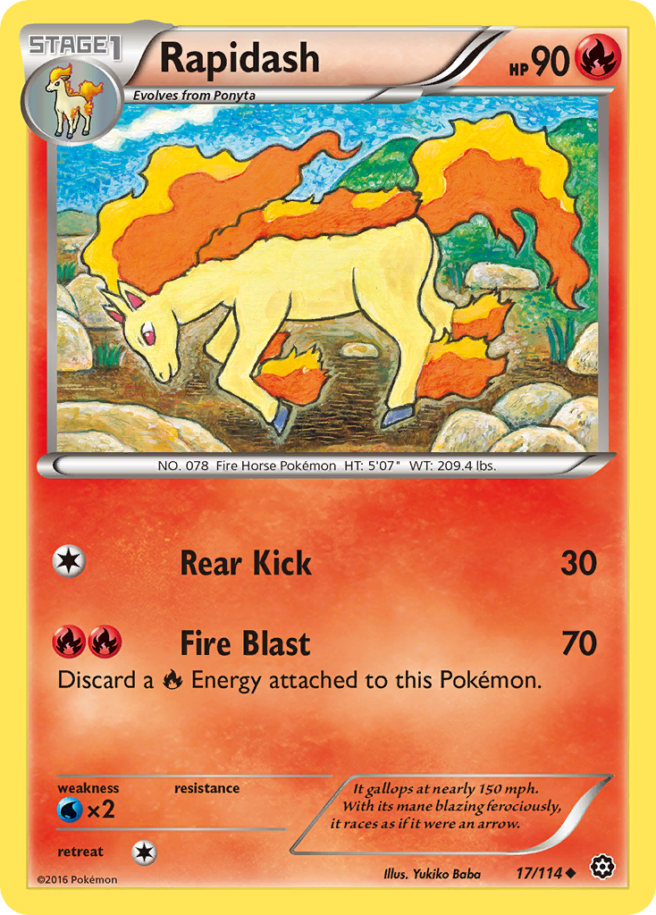 Rapidash (17/114) [XY: Steam Siege] | Rock City Comics