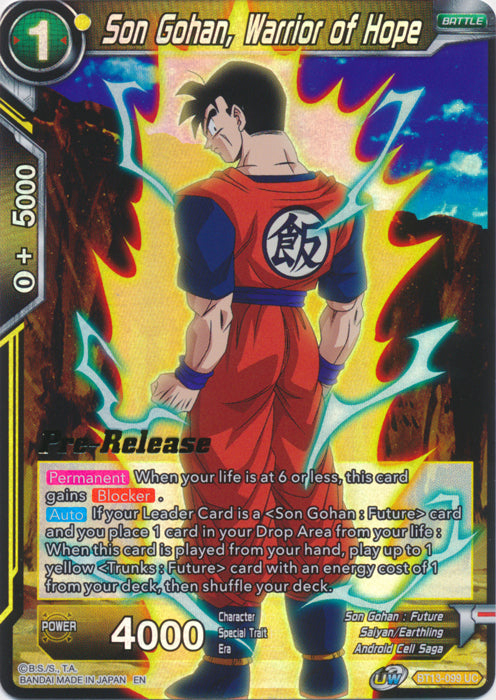 Son Gohan, Warrior of Hope (BT13-099) [Supreme Rivalry Prerelease Promos] | Rock City Comics