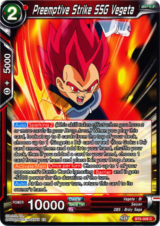 Preemptive Strike SSG Vegeta [BT6-008] | Rock City Comics