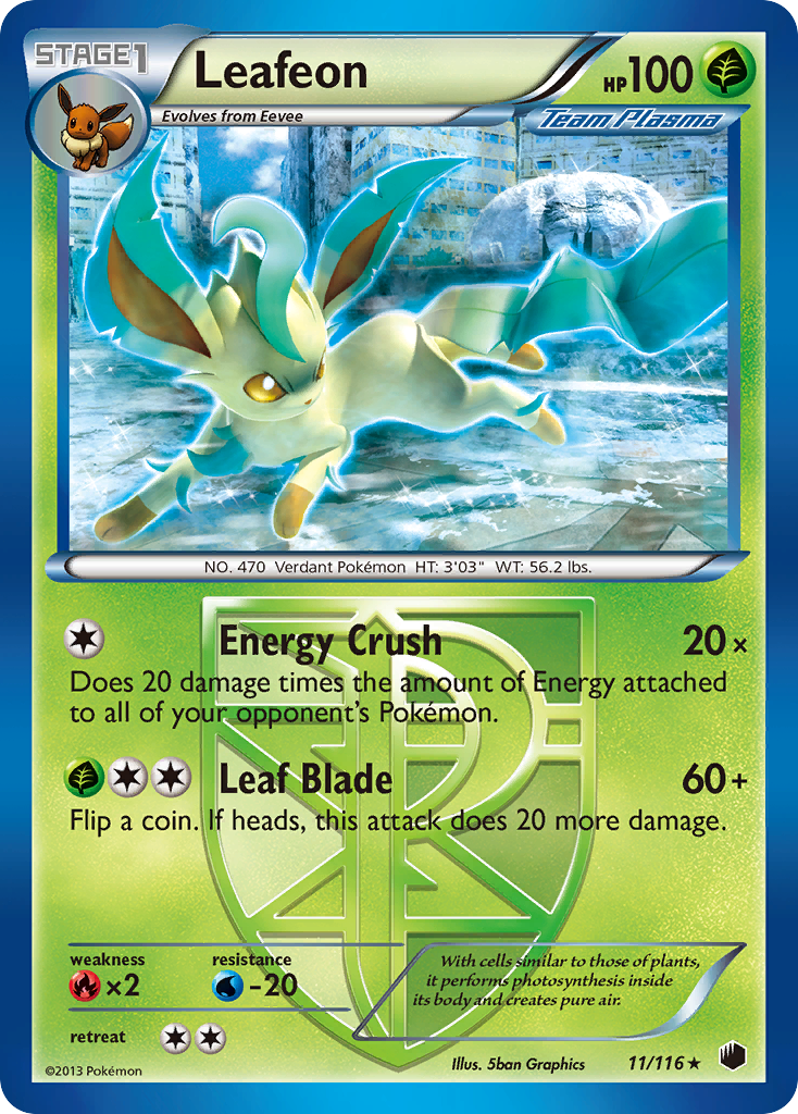 Leafeon (11/116) [Black & White: Plasma Freeze] | Rock City Comics