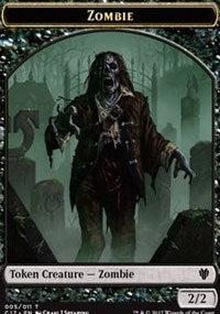 Zombie (005) // Gold (010) Double-sided Token [Commander 2017 Tokens] | Rock City Comics