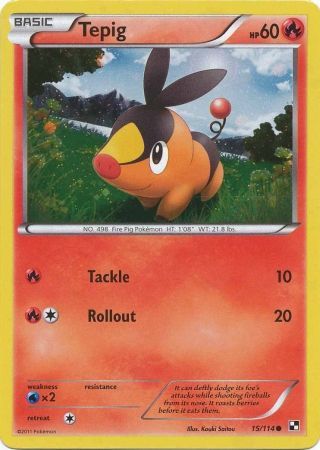 Tepig (15/114) (Cosmos Holo) [Black & White: Base Set] | Rock City Comics