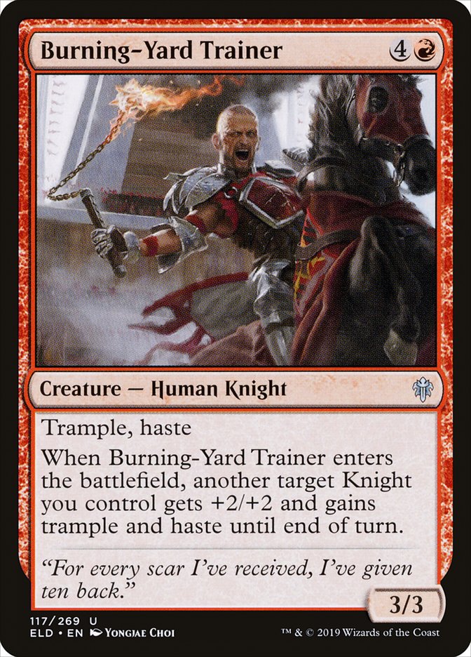 Burning-Yard Trainer [Throne of Eldraine] | Rock City Comics