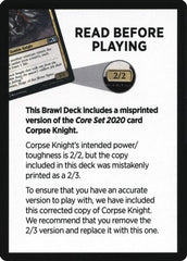 Corpse Knight Reminder Card (Knights' Charge Brawl Deck) [Core Set 2020 Tokens] | Rock City Comics