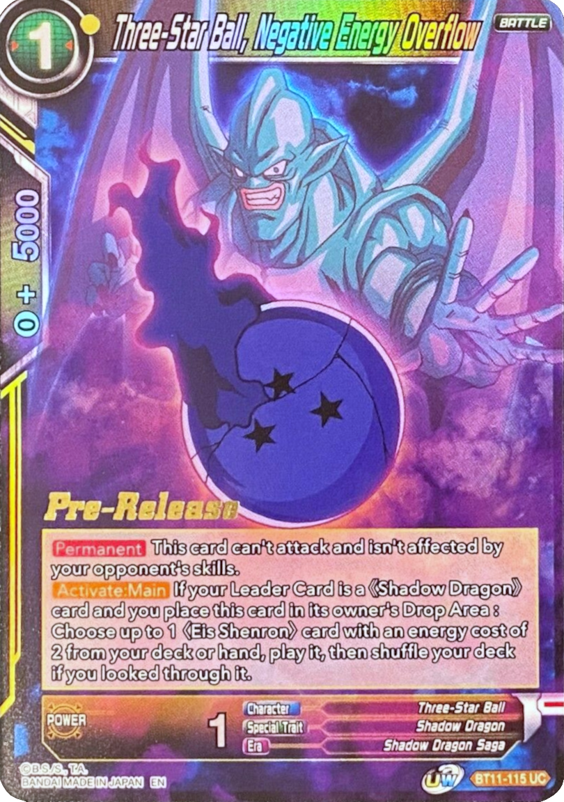 Three-Star Ball, Negative Energy Overflow (BT11-115) [Vermilion Bloodline Prerelease Promos] | Rock City Comics