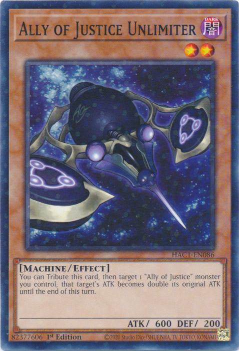 Ally of Justice Unlimiter (Duel Terminal) [HAC1-EN086] Common | Rock City Comics