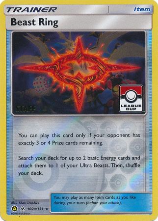 Beast Ring (102a/131) (League Promo Staff) [Sun & Moon: Forbidden Light] | Rock City Comics