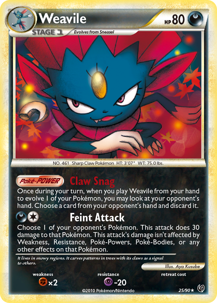 Weavile (25/90) [HeartGold & SoulSilver: Undaunted] | Rock City Comics