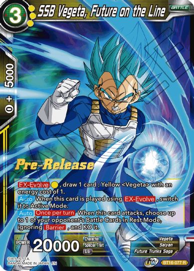 SSB Vegeta, Future on the Line (BT16-077) [Realm of the Gods Prerelease Promos] | Rock City Comics