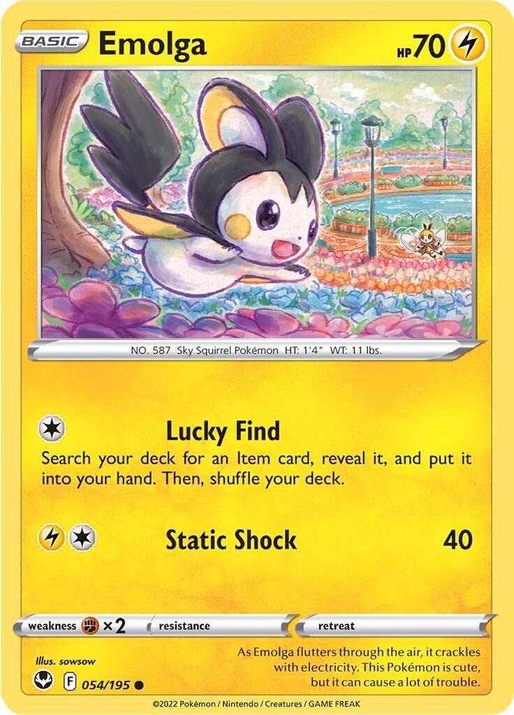 Emolga (054/195) [Sword & Shield: Silver Tempest] | Rock City Comics