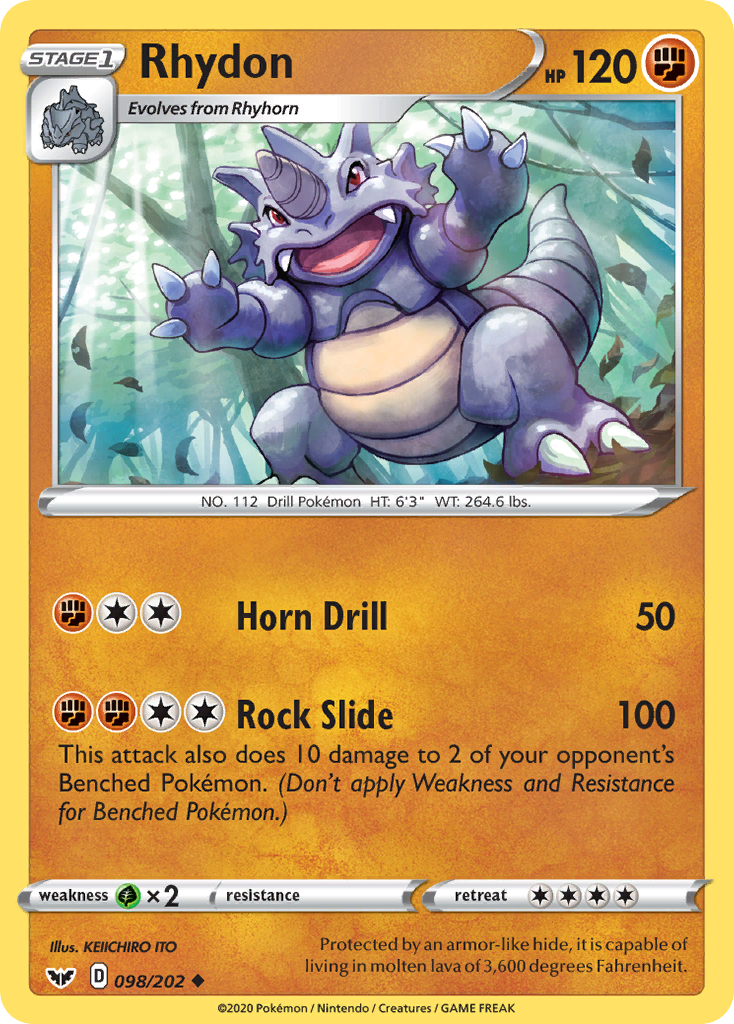 Rhydon (098/202) [Sword & Shield: Base Set] | Rock City Comics