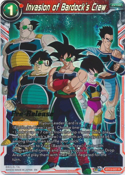 Invasion of Bardock's Crew (BT13-027) [Supreme Rivalry Prerelease Promos] | Rock City Comics