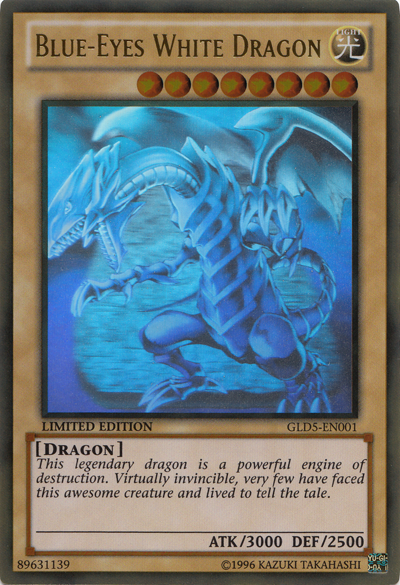 Blue-Eyes White Dragon [GLD5-EN001] Ghost/Gold Rare | Rock City Comics