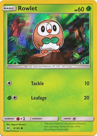 Rowlet (9/149) (Water Web Holo) [Sun & Moon: Base Set] | Rock City Comics