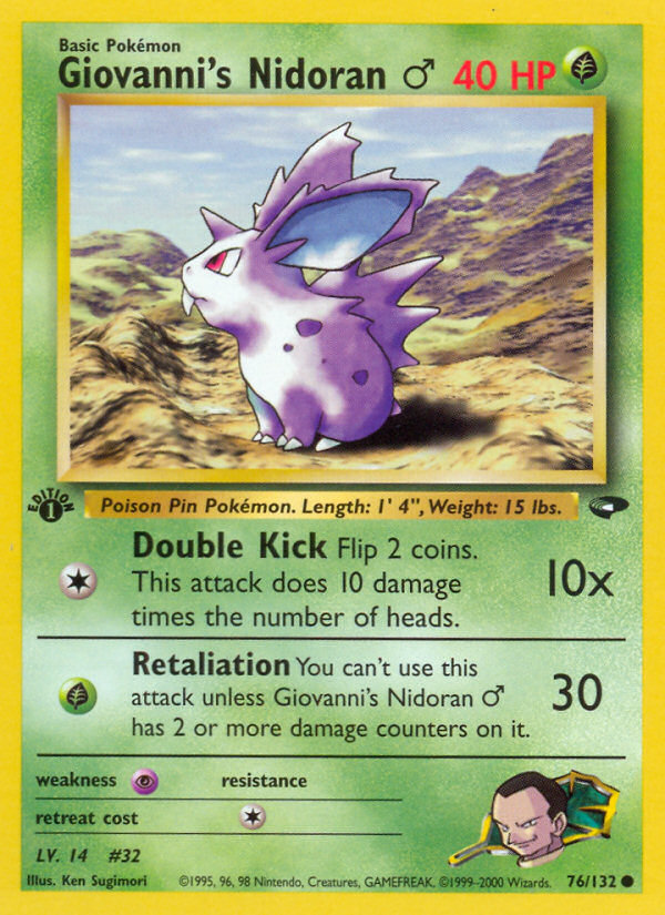 Giovanni's Nidoran (76/132) (Male) [Gym Challenge 1st Edition] | Rock City Comics