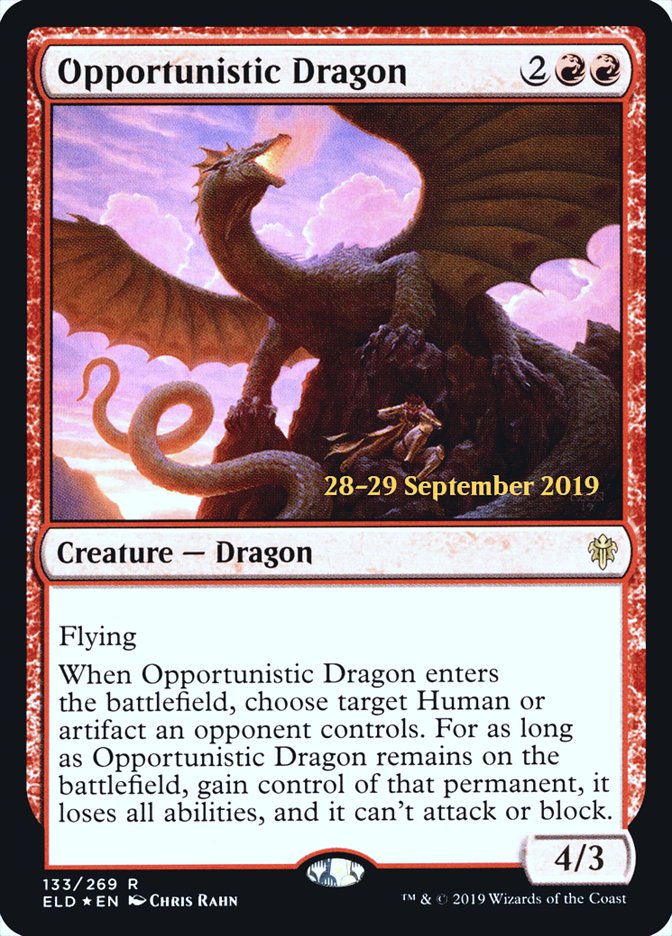 Opportunistic Dragon  [Throne of Eldraine Prerelease Promos] | Rock City Comics