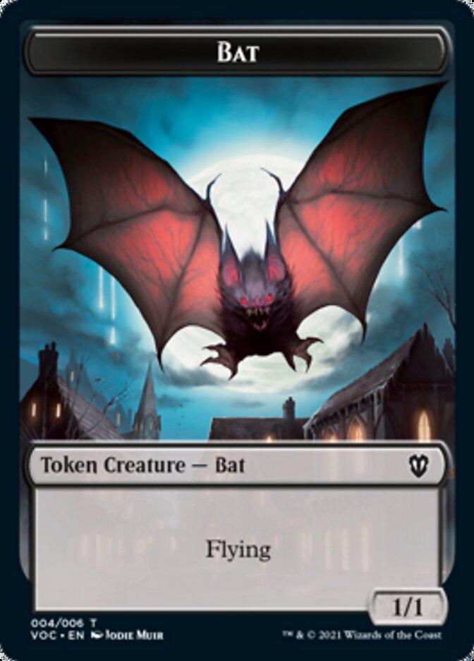 Blood // Bat Double-sided Token [Innistrad: Crimson Vow Commander Tokens] | Rock City Comics