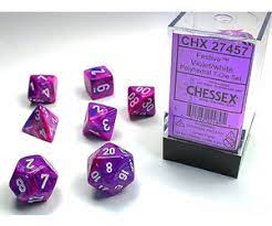 Chessex 7-Die set Violet/ White | Rock City Comics