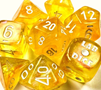 Chessex Borealis Canary/ White 7-Die Set | Rock City Comics