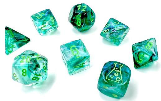 Chessex Kelp/ Light Green Luminary 7-Die Set | Rock City Comics