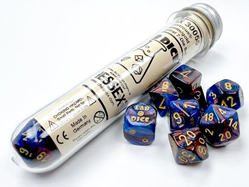 Chessex Lustrous Azurite/ Gold 7-Die Set | Rock City Comics